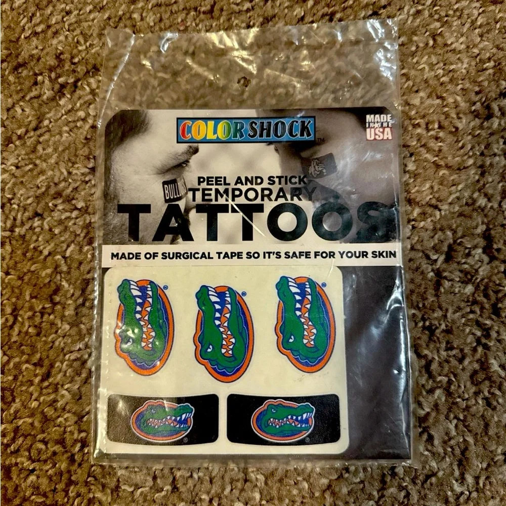 Florida Gators University of Florida Peel and Stick Temporary Tattoos Football - Picture 1 of 2